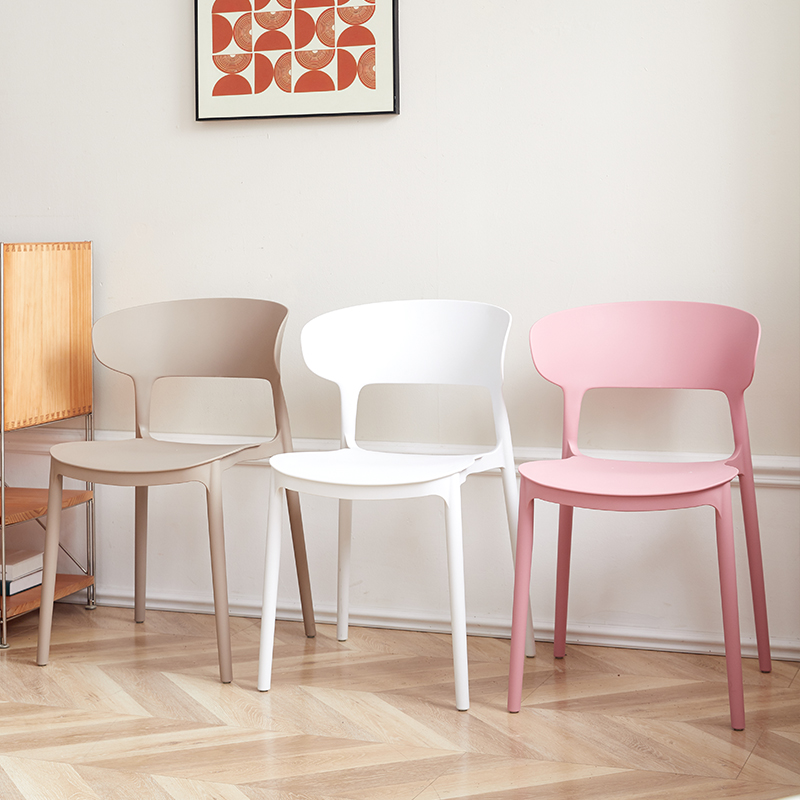Contoured-Back Stackable Plastic Chair